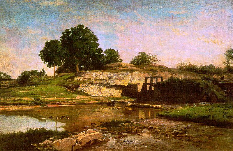 Charles Francois Daubigny The Flood Gate at Optevoz oil painting image